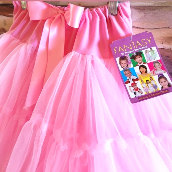 DANCE Pink Gym TUTU PUPPET WORKSHOP Barbie Rose Satin Elastic Tulle Slip Skirt S - Picture 2 of 16